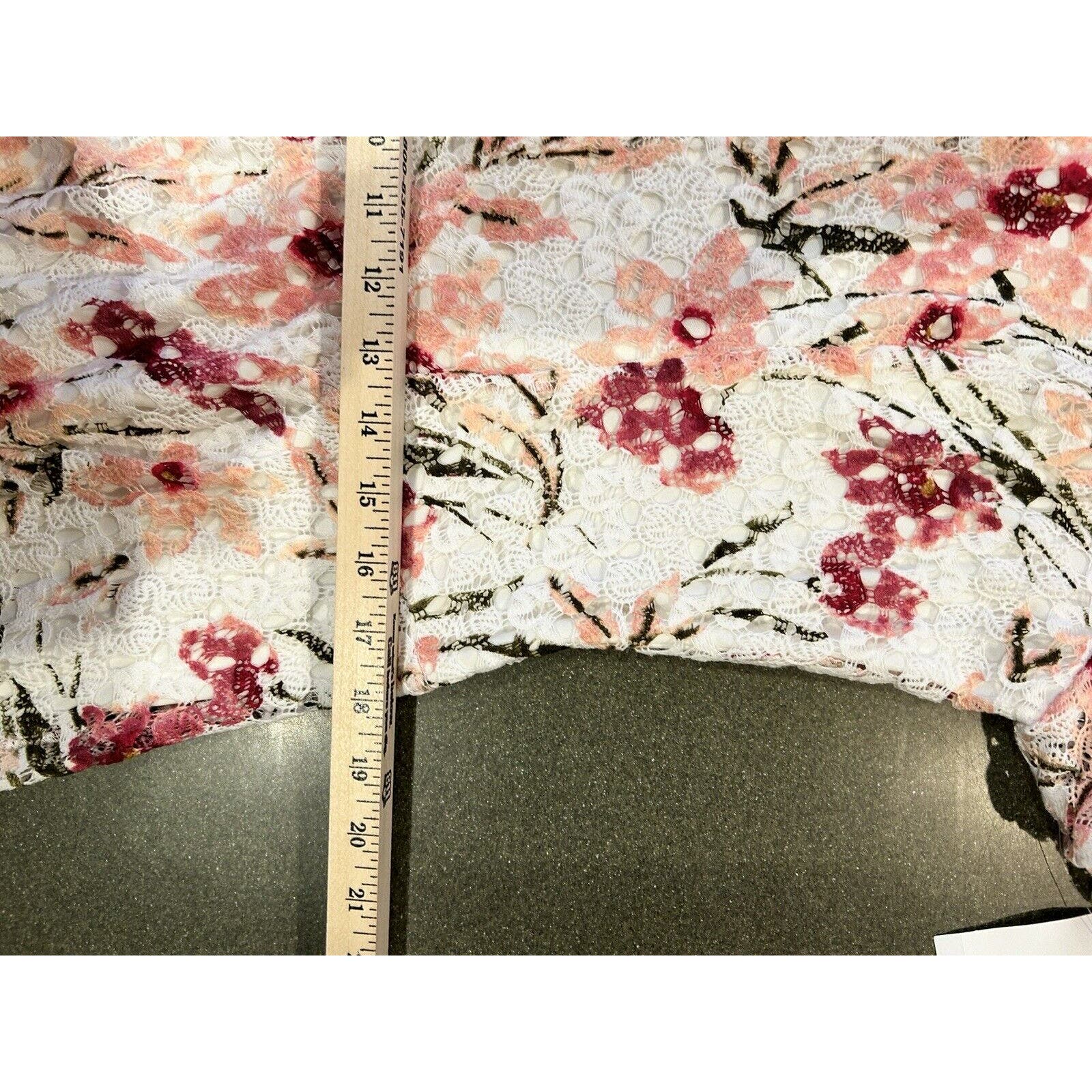 Rabbit Rabbit Rabbit Nwt Women’s Pink White Crochet Floral Midi Dress Size 14 — image 7 of 8